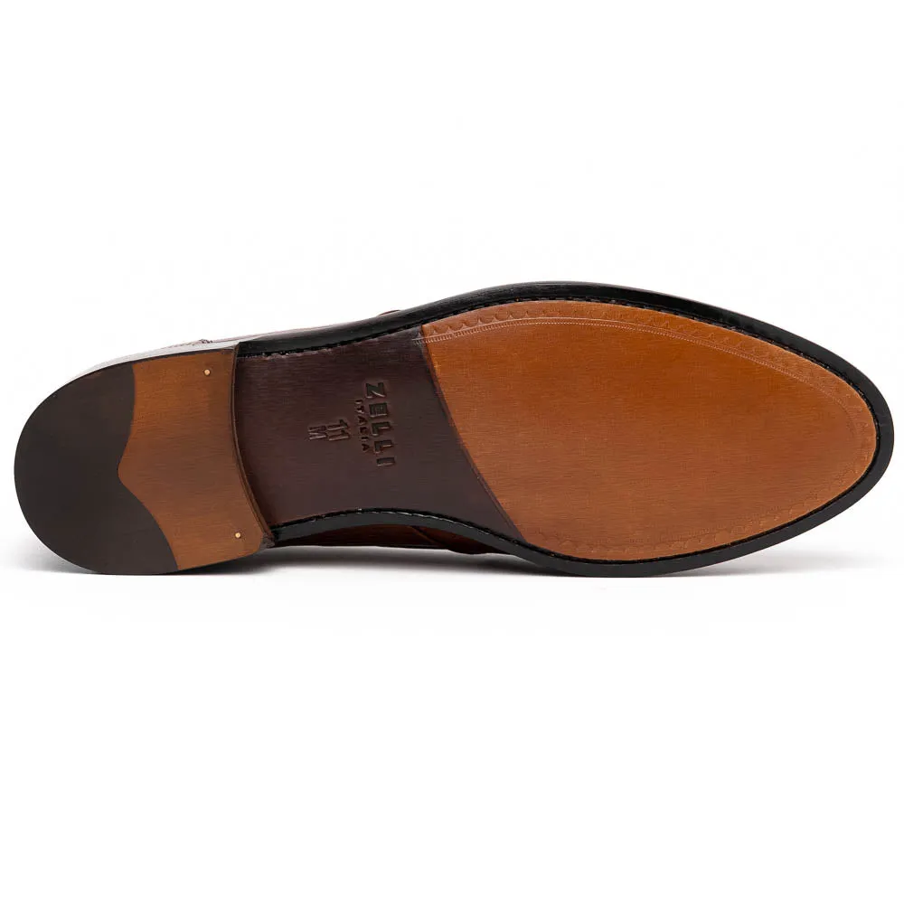 14-580-CGN FRANCO Teju Lizard Tassel Loafer, Cognac