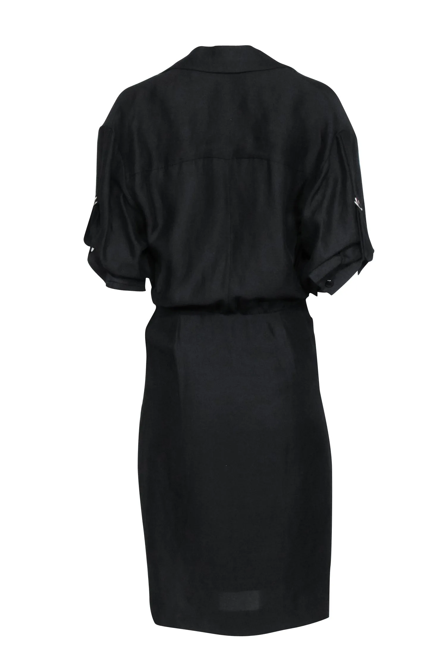 3.1 Phillip Lim - Black Linen Crop Sleeve Dress Sz 4