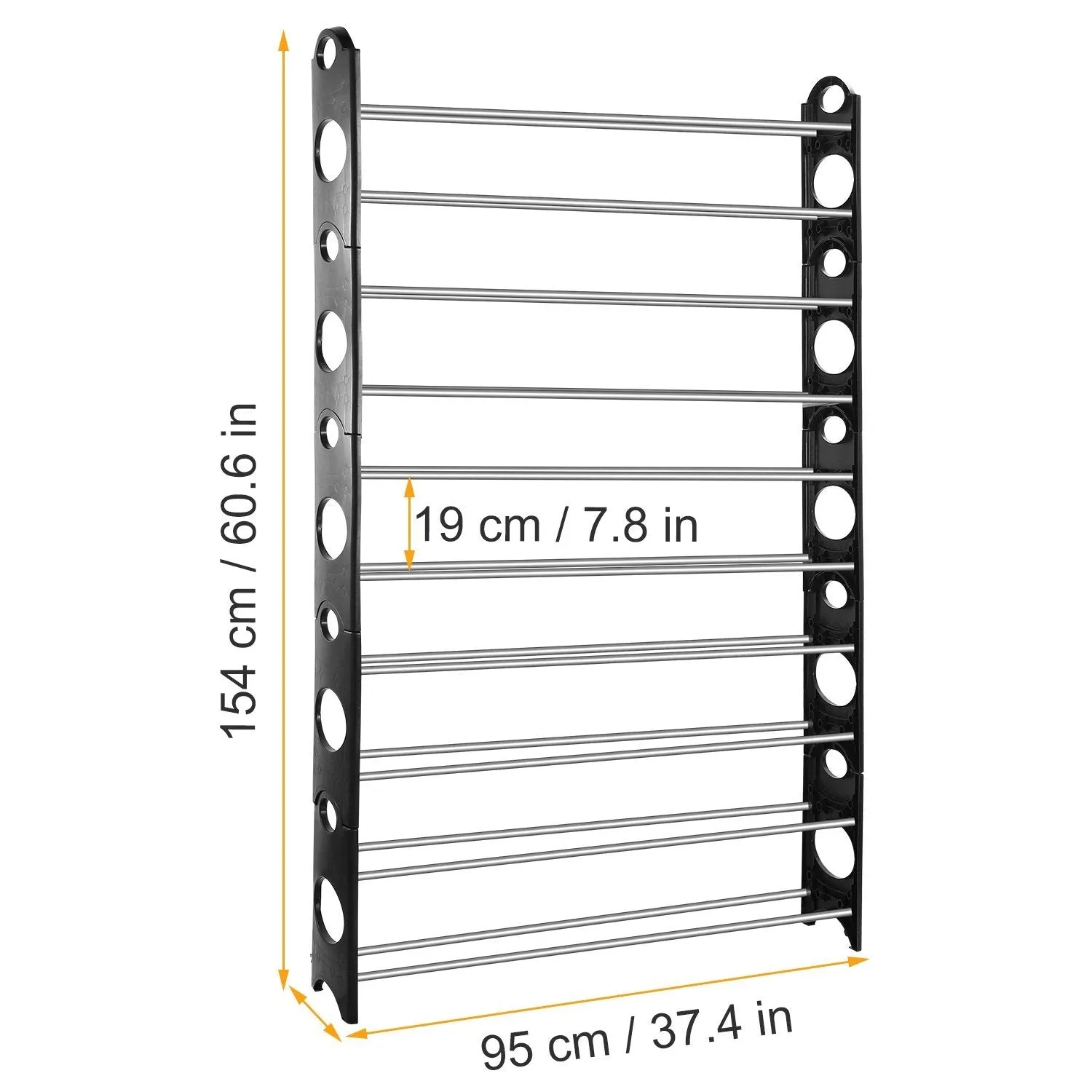 50-Pair Shoe Rack Storage Organizer 10-Tier Portable Wardrobe Tower