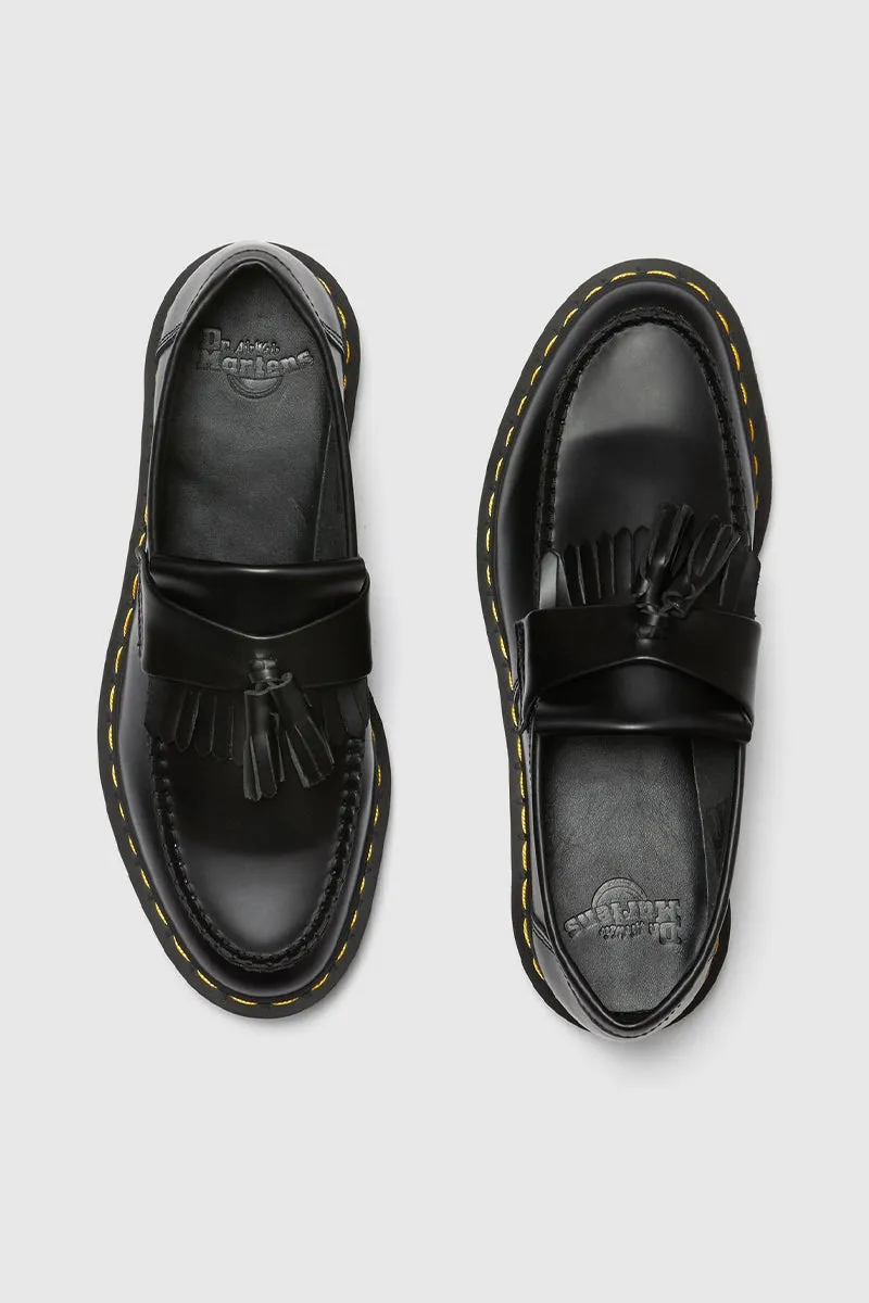 Adrian Tassel Leather Loafers - Black Smooth