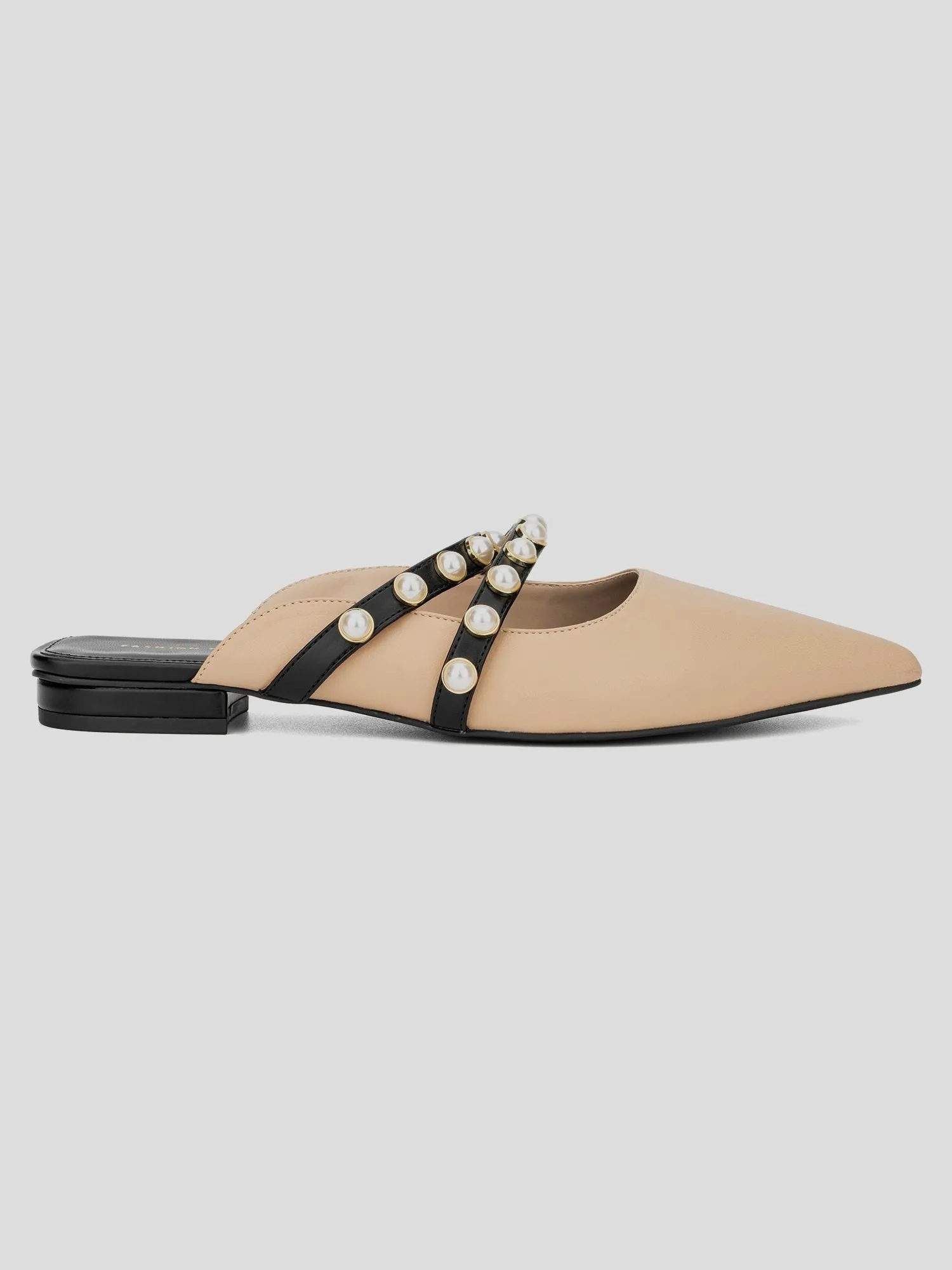 Adriana Wide Width Pearl Detail Slip-On Flats