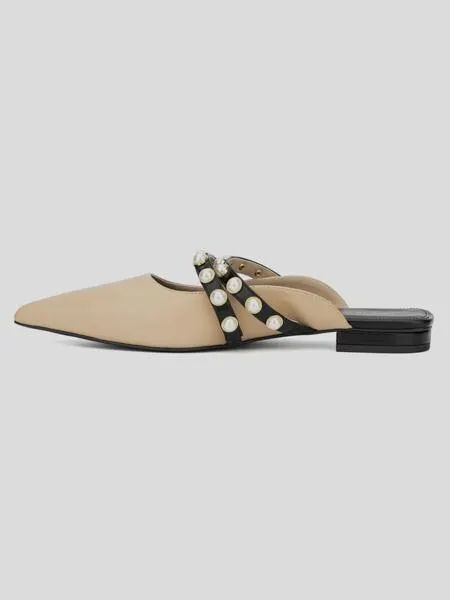 Adriana Wide Width Pearl Detail Slip-On Flats