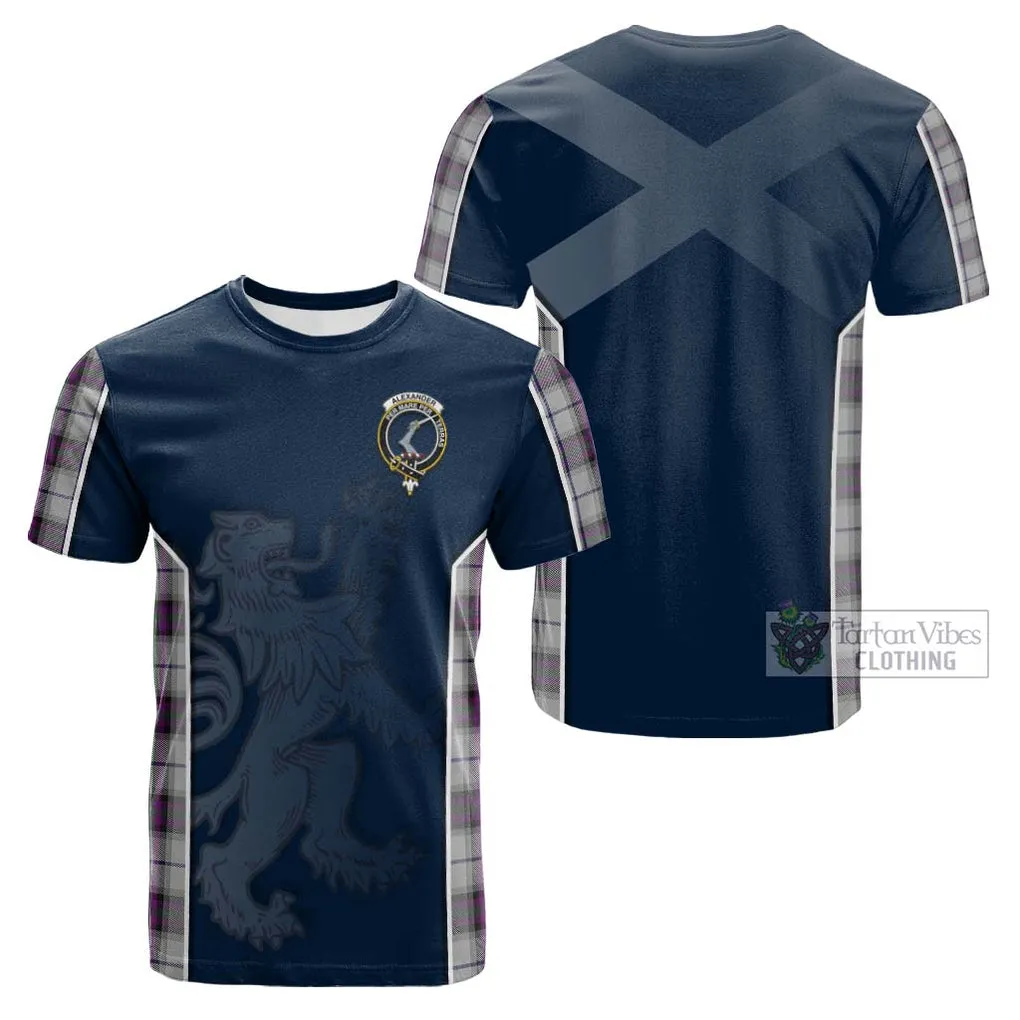 Alexander of Menstry Dress Tartan Cotton T-shirt with Family Crest and Lion Rampant Vibes Sport Style