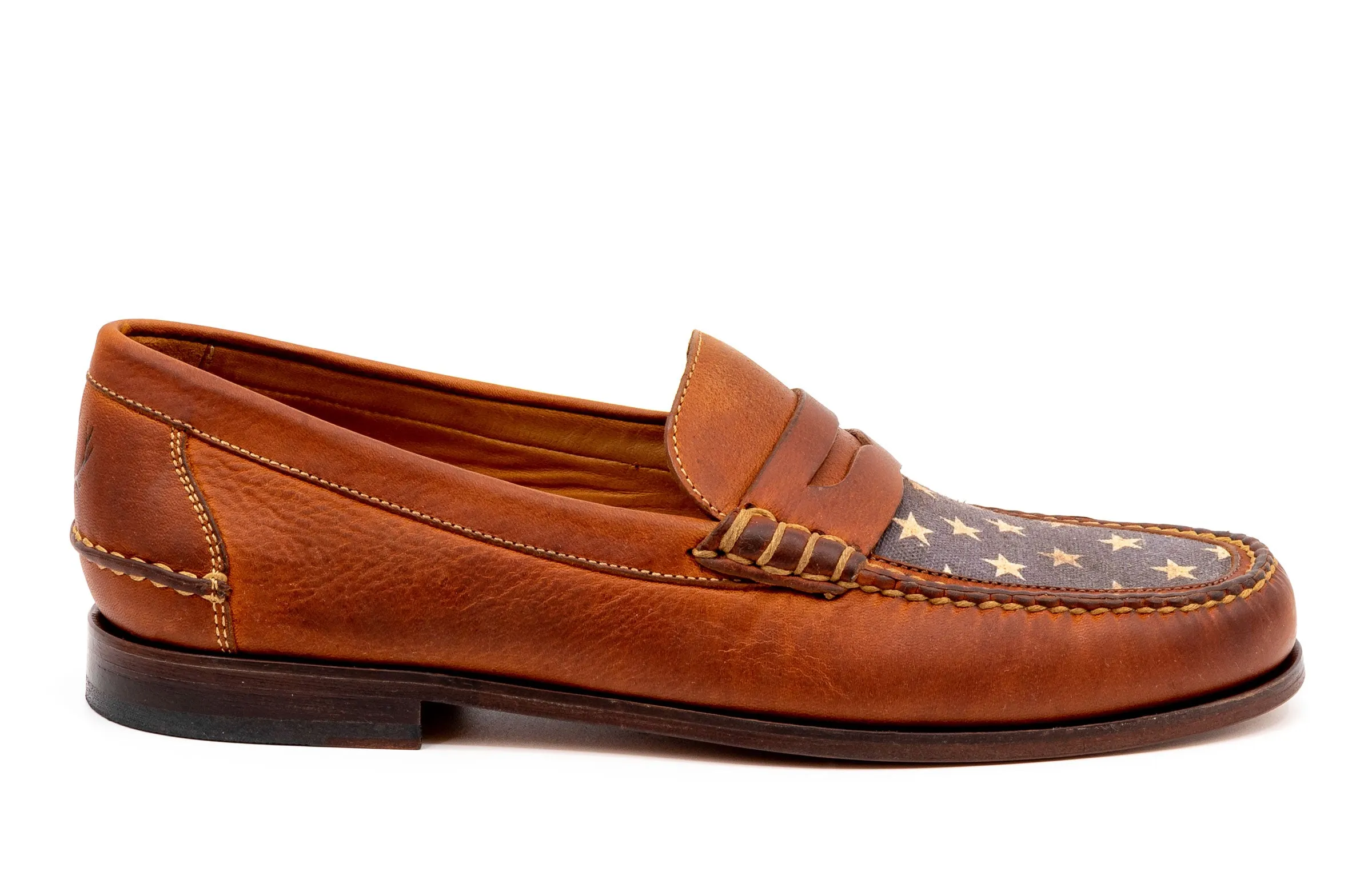 All American Saddle Leather Penny Loafers - Rust