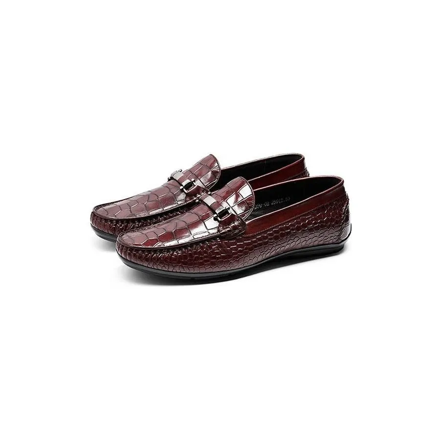 AlliLux Exotic Texture Slip-On Loafers