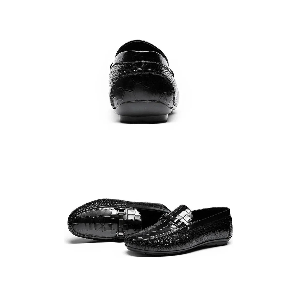 AlliLux Exotic Texture Slip-On Loafers