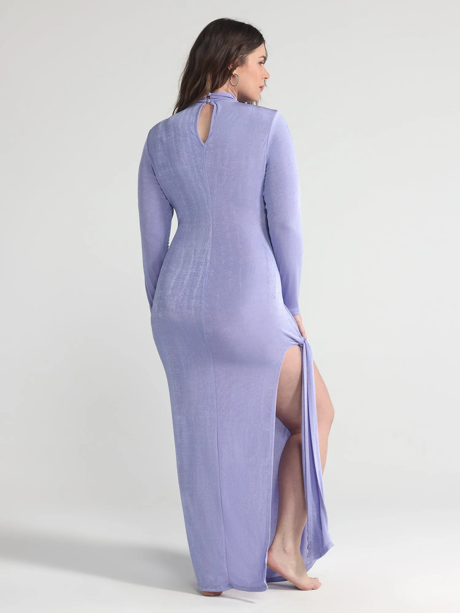 Amalia Bodycon Knit Dress with High Slit