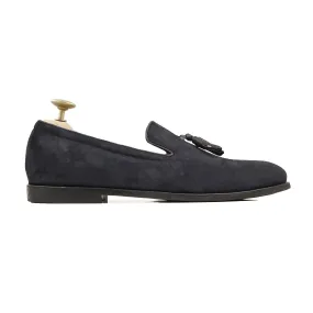 Andria - Men's Navy Blue Kid Suede Loafer