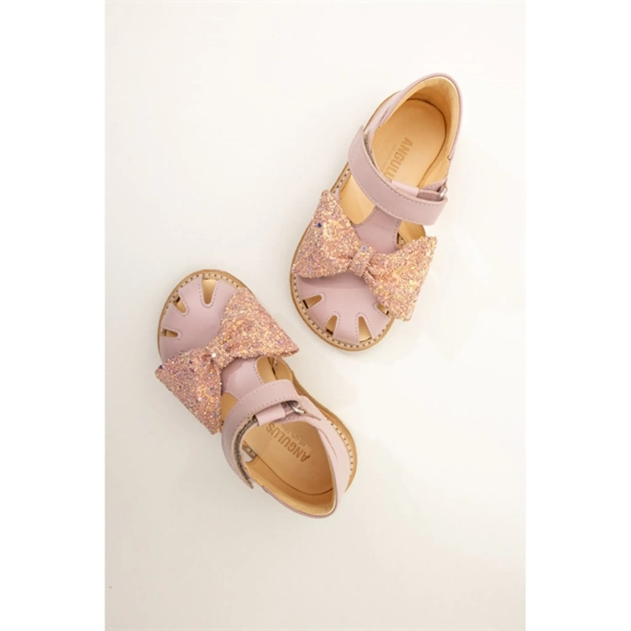 Angulus Sandals Pale Rose/Rose Glitter