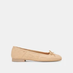 ANISA BALLET FLATS LT NATURAL WOVEN RAFFIA