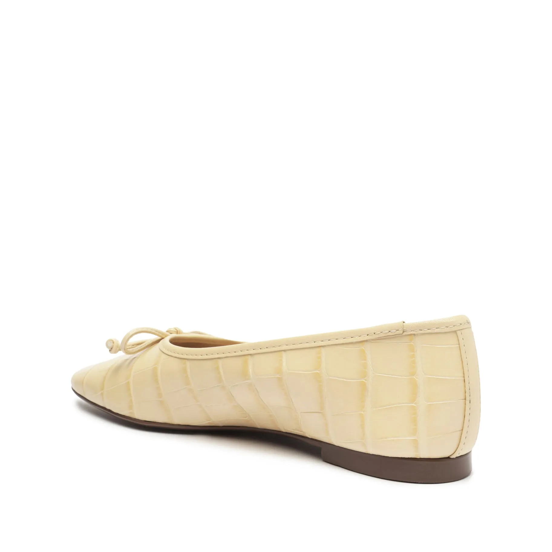 Arissa Crocodile-Embossed Leather Flat