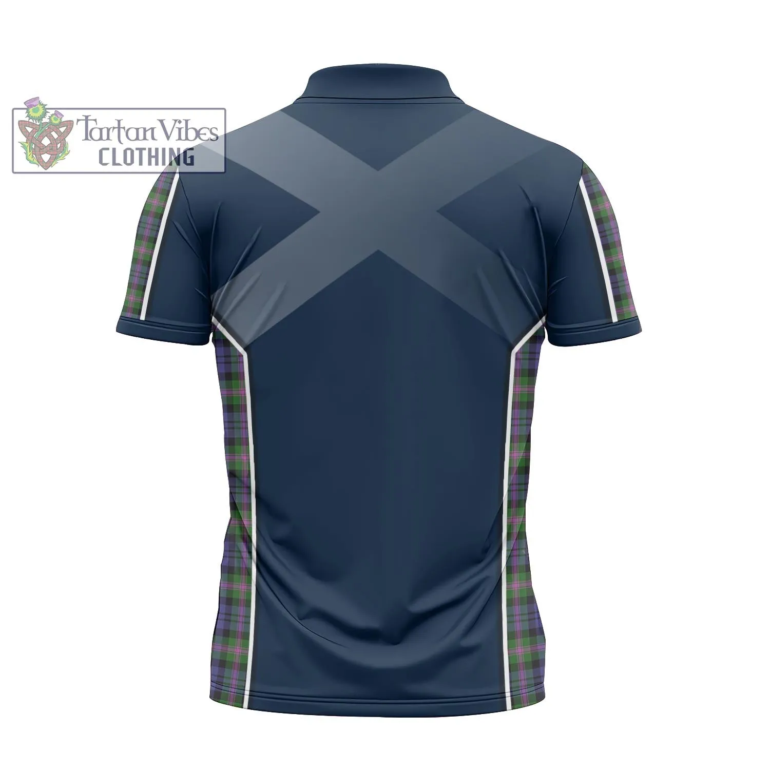 Baird Modern Tartan Zipper Polo Shirt with Family Crest and Scottish Thistle Vibes Sport Style