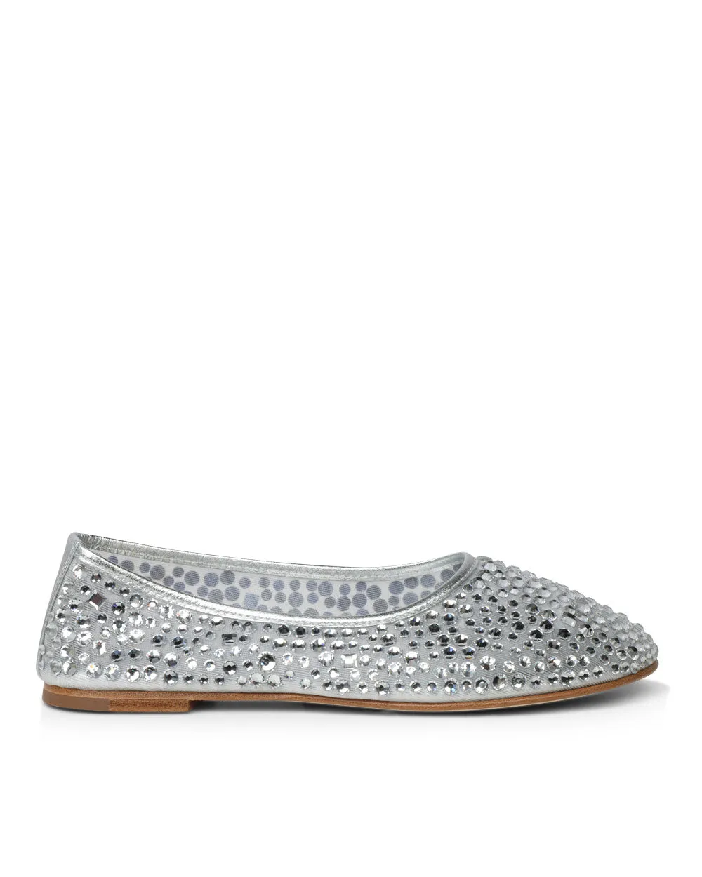 Balla Large Crystal Ballet Flat in Silver