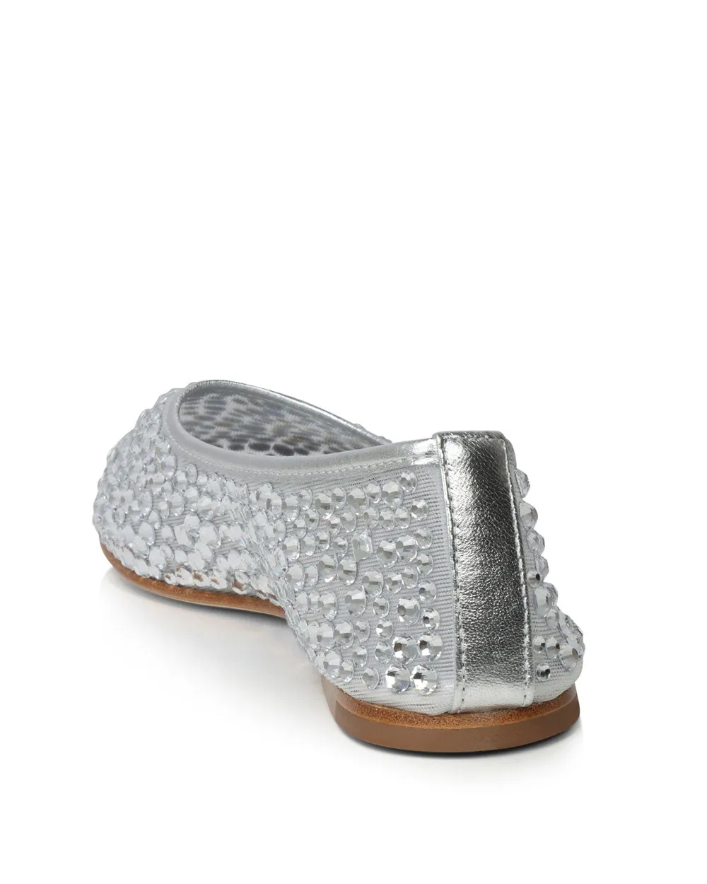 Balla Large Crystal Ballet Flat in Silver