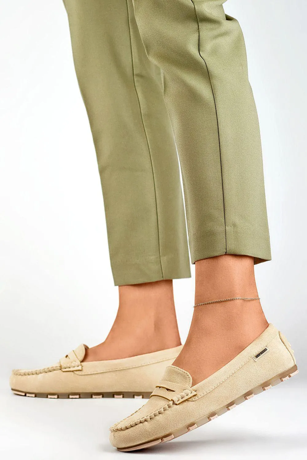 Beige Eco Leather Moccasins - Casual Luxury for the Modern Woman