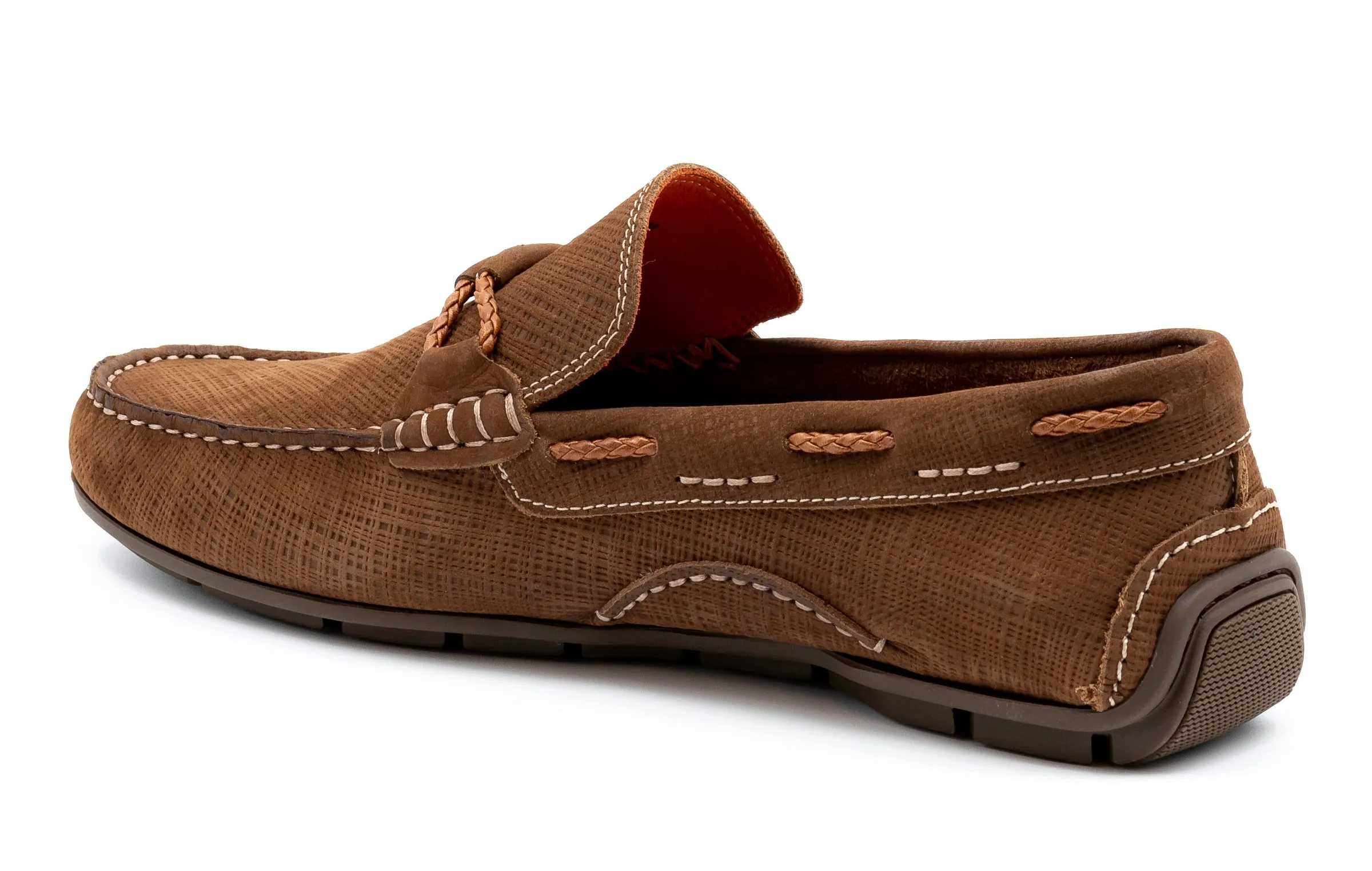 Bermuda Nubuck Braided Bit Loafers - Bark