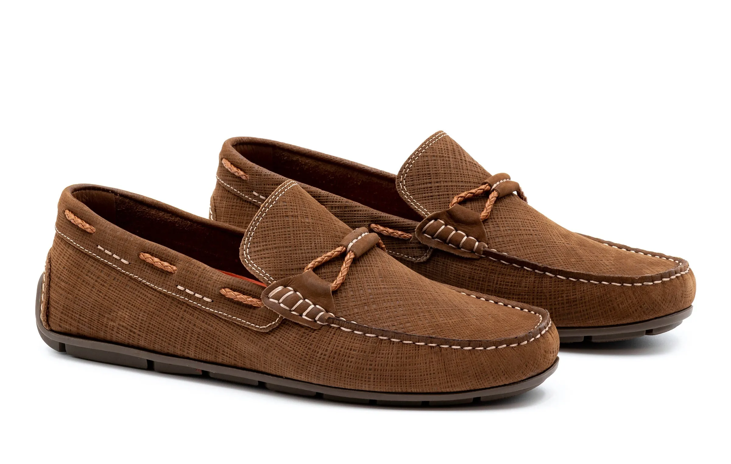 Bermuda Nubuck Braided Bit Loafers - Bark