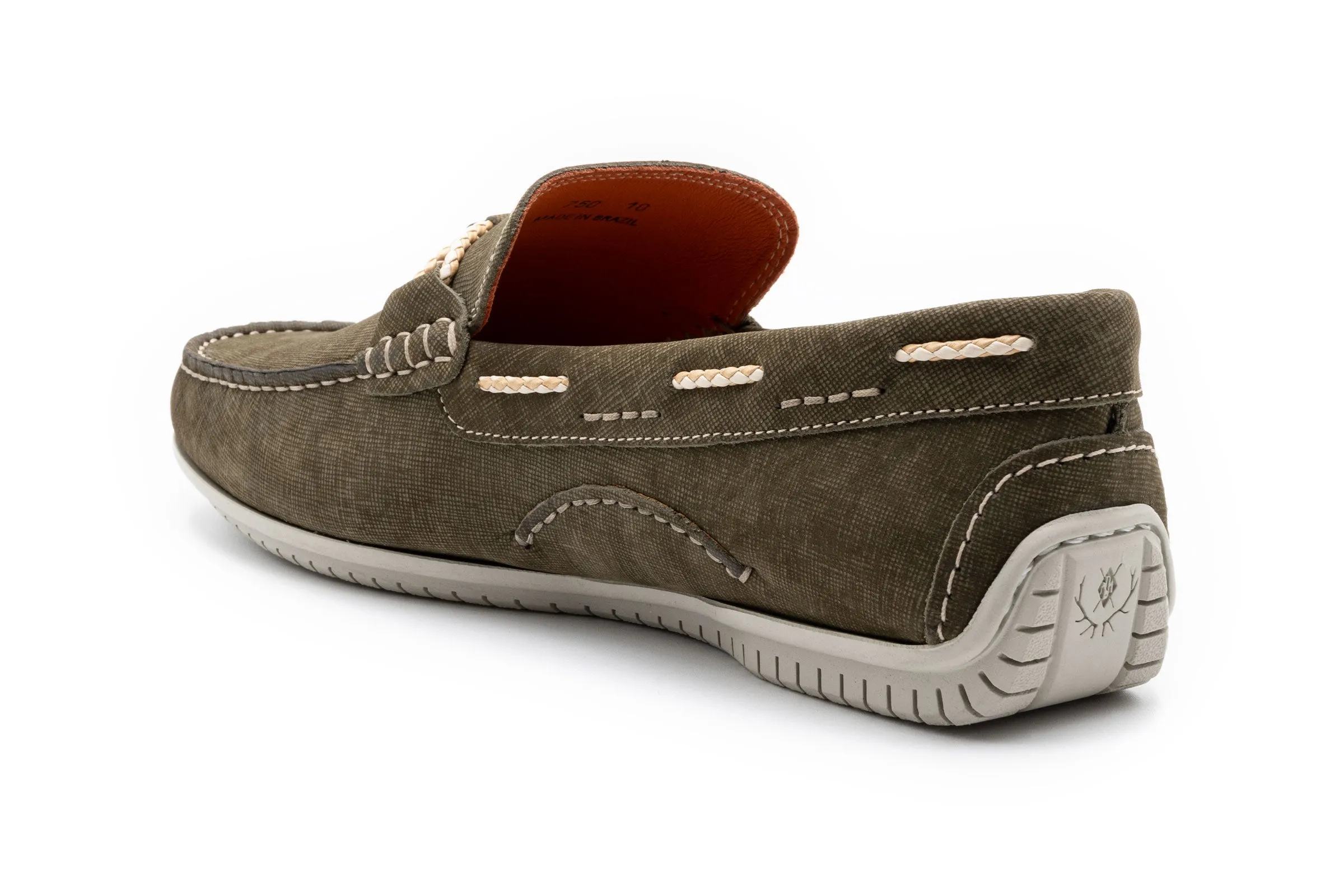 Bermuda Nubuck Braided Bit Loafers - Moss