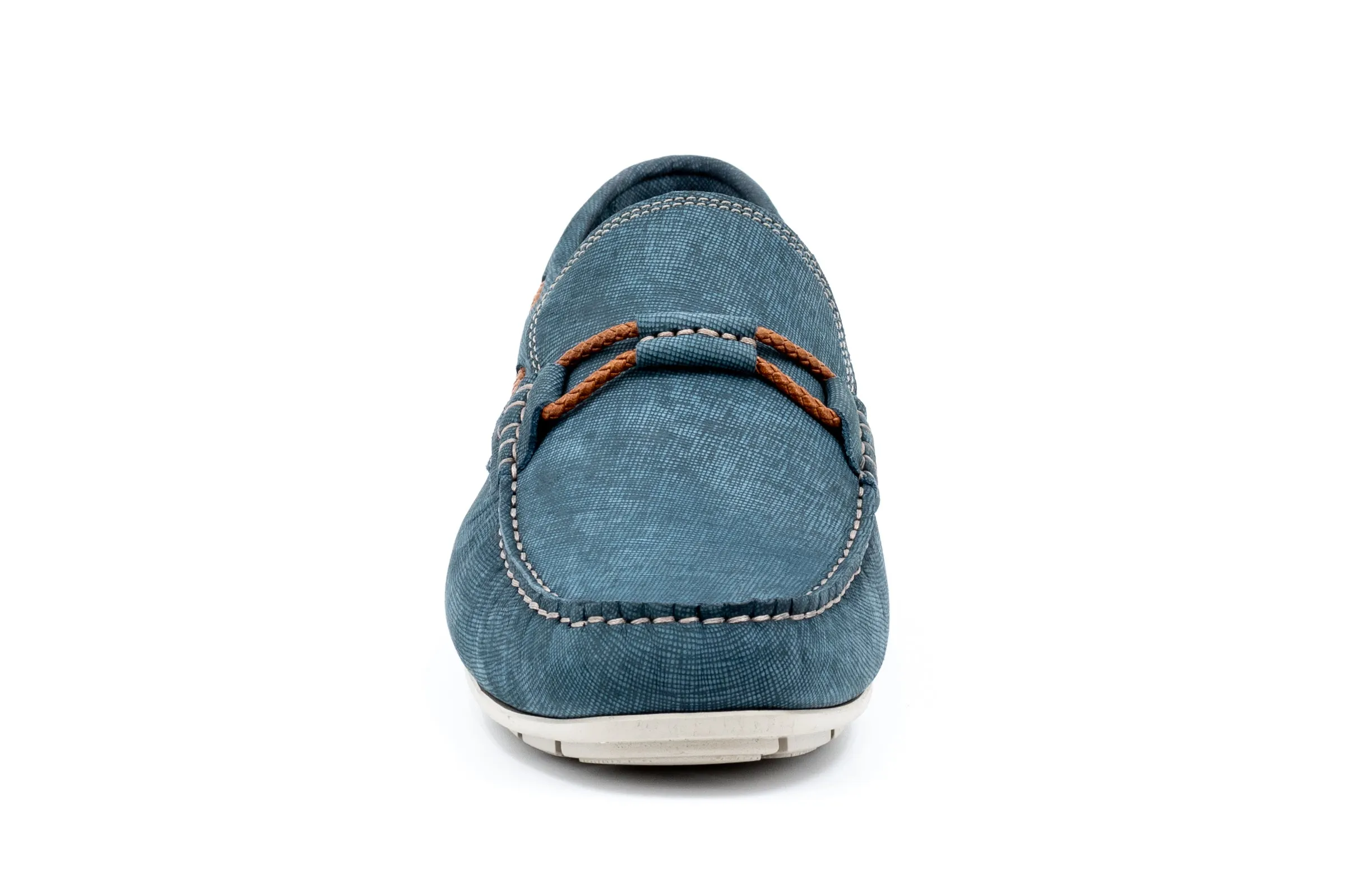 Bermuda Nubuck Braided Bit Loafers - Ocean