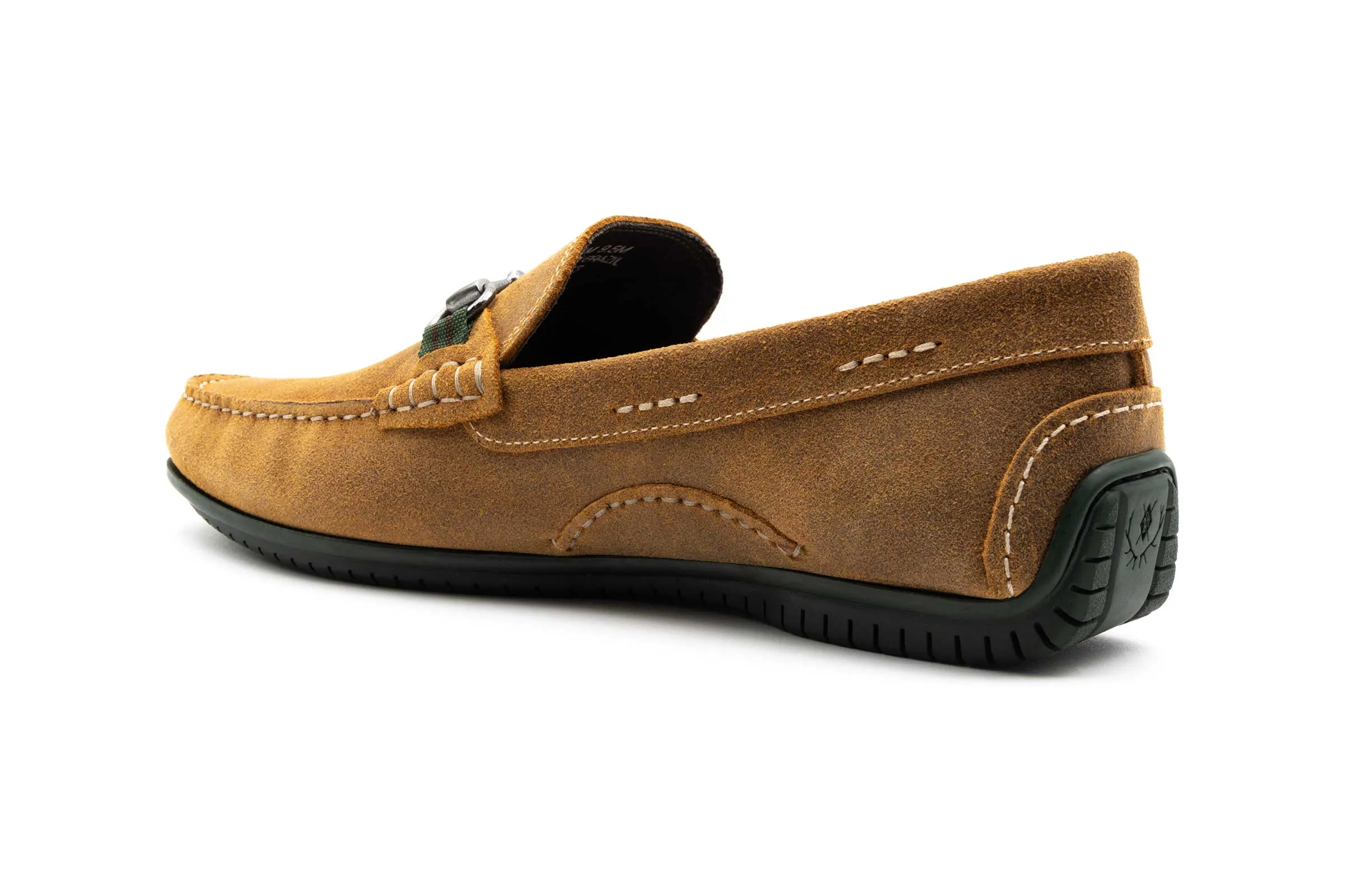 Bermuda Suede Horse Bit Loafers - Khaki