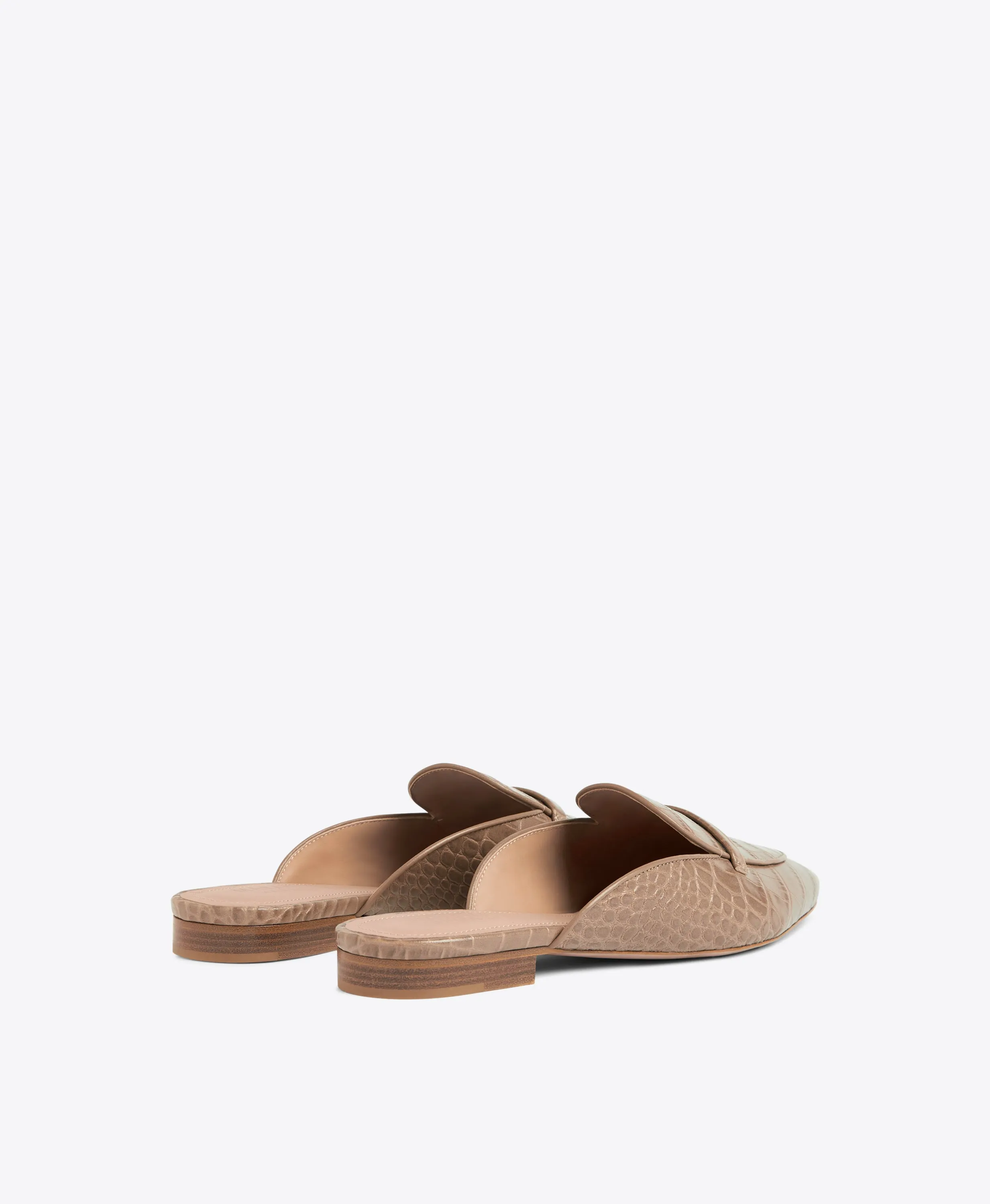 Berto Taupe Leather Slides