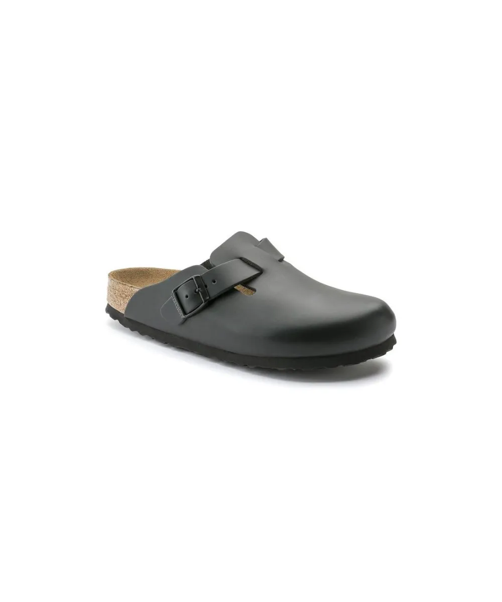 BIRKENSTOCK BOSTON REGULAR SOFT SOLE LOAFERS IN BLACK