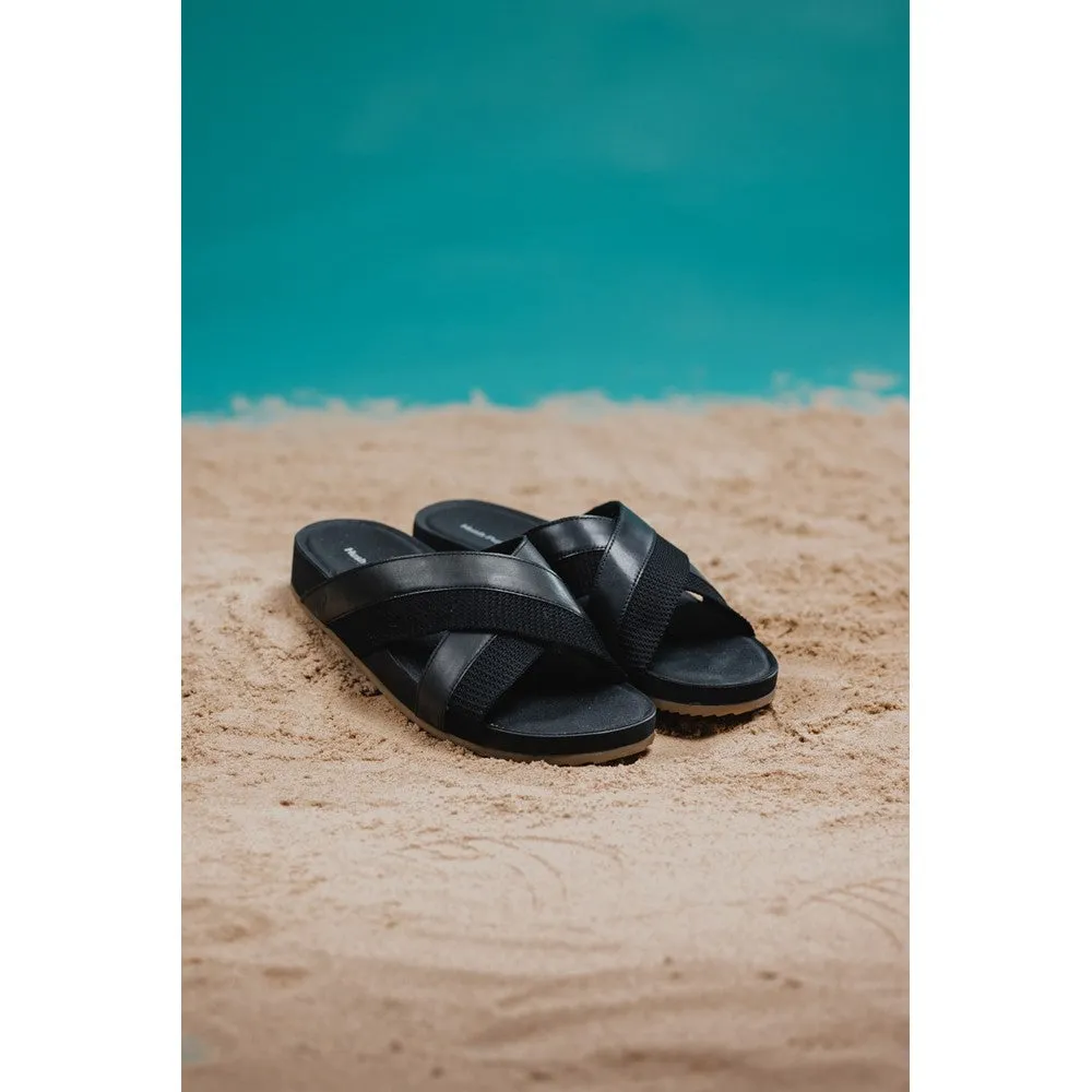 Black Merritt Slide Sandals