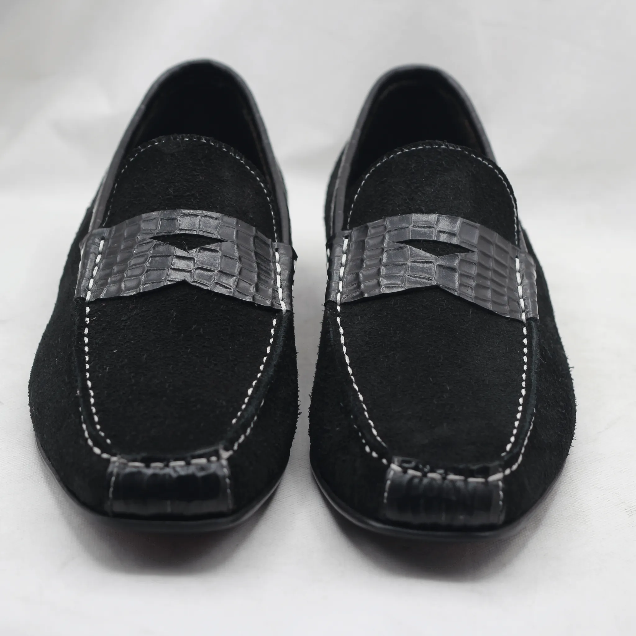 Black Suede Leather Loafers – Handmade Men’s Slip-On Shoes in Premium Quality Bespoke Moccasin Shoes Tailored to Your Tastes, Handmade Bespoke Custom Made, Leather Loafers Shoes, Slip On Shoes Slippers Shoes