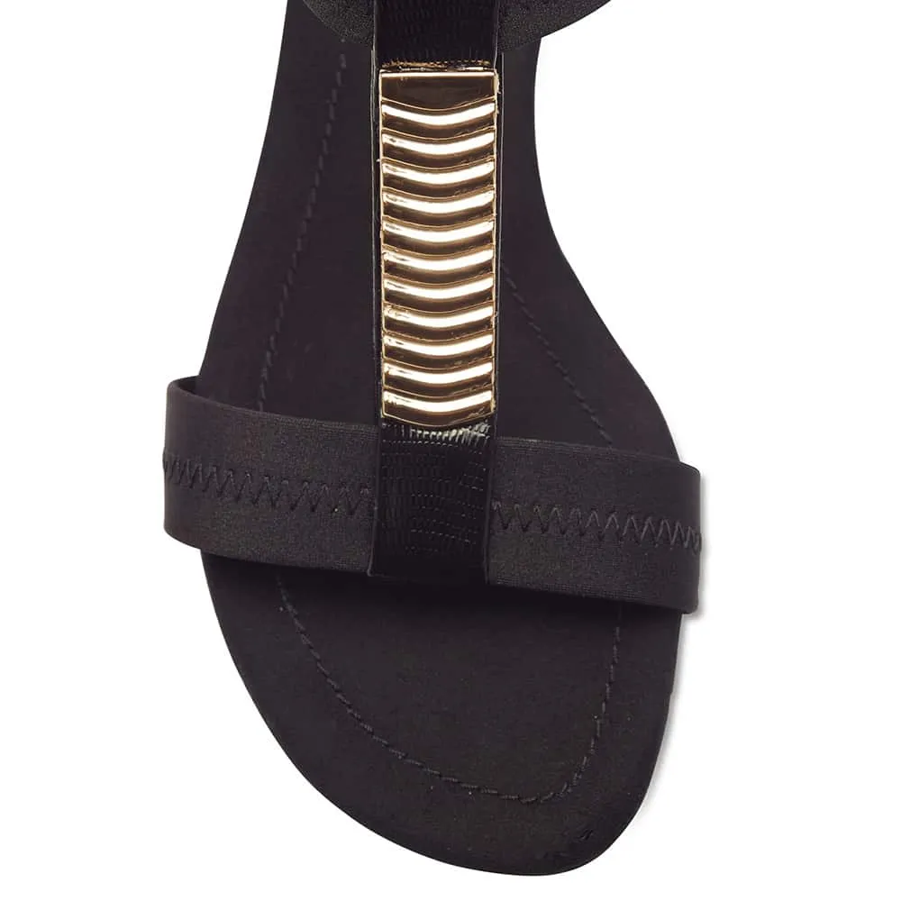 Calvin Heel in Black Fabric