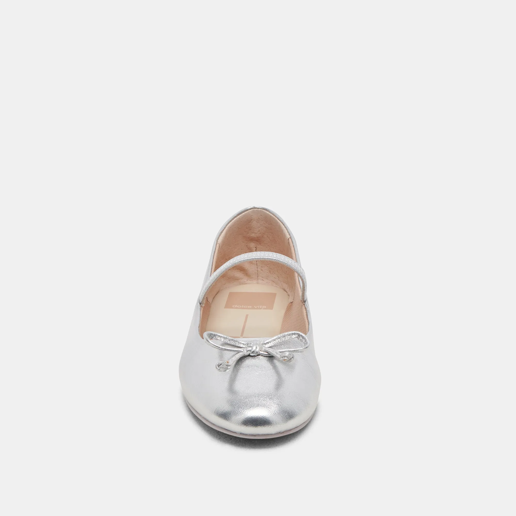 CARIN BALLET FLATS SILVER METALLIC LEATHER