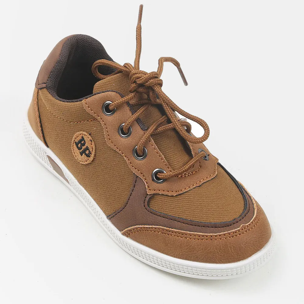 Casual Lace Up Sneakers For Boys - Camel