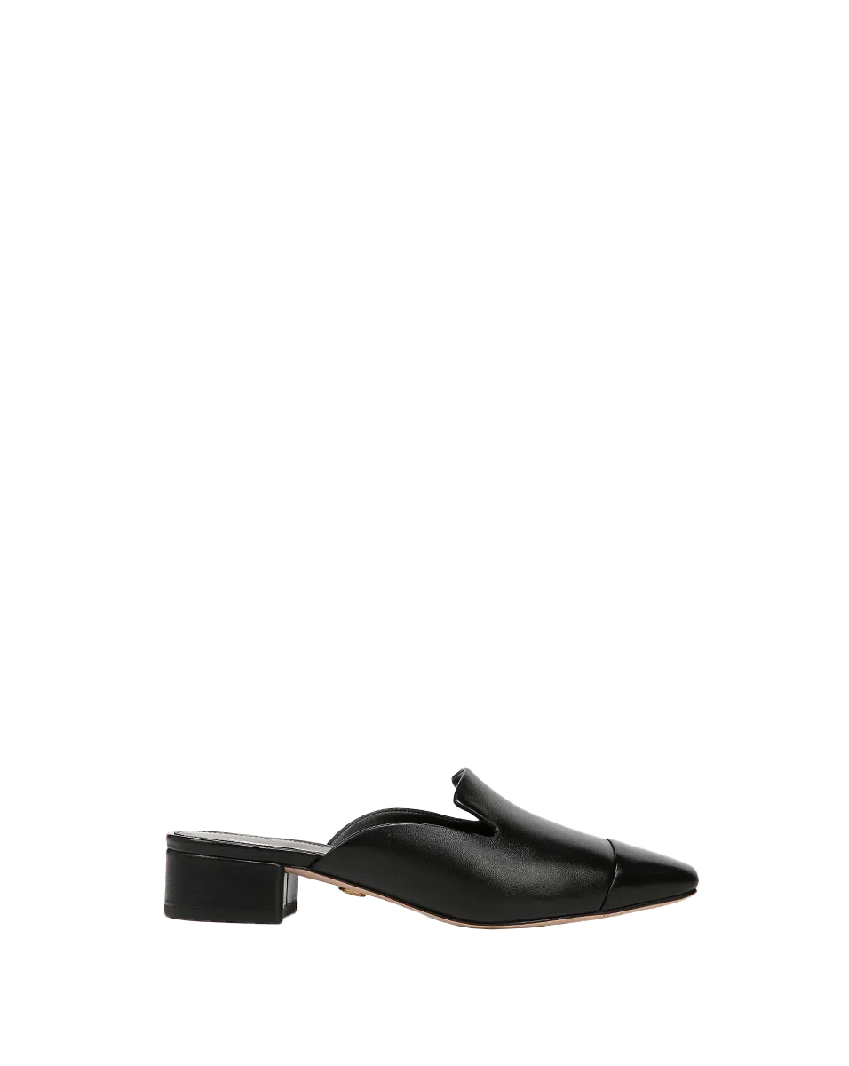 Cecile Leather Cap-Toe Mule