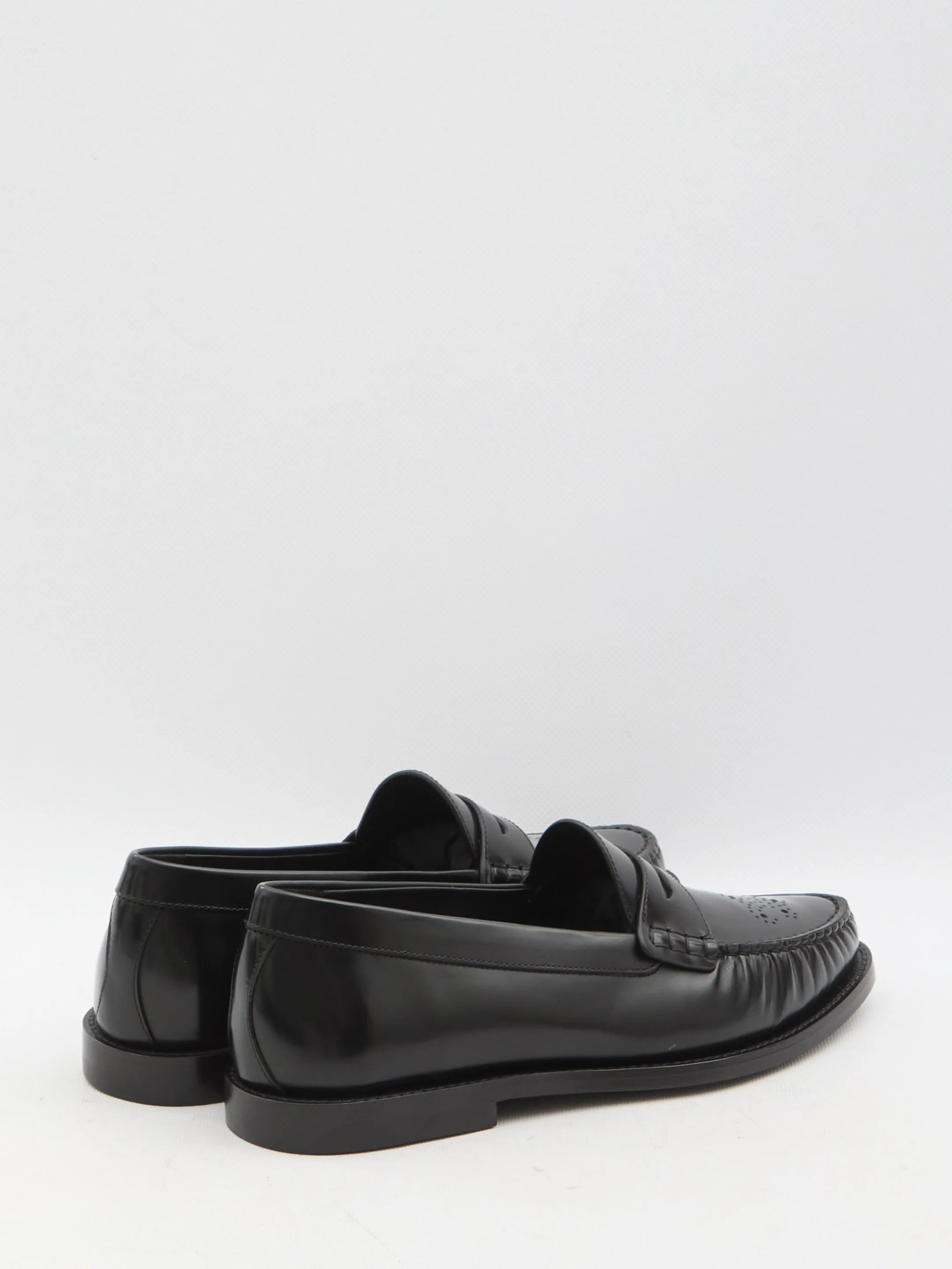 Celine Men's Leather Loafers In Black