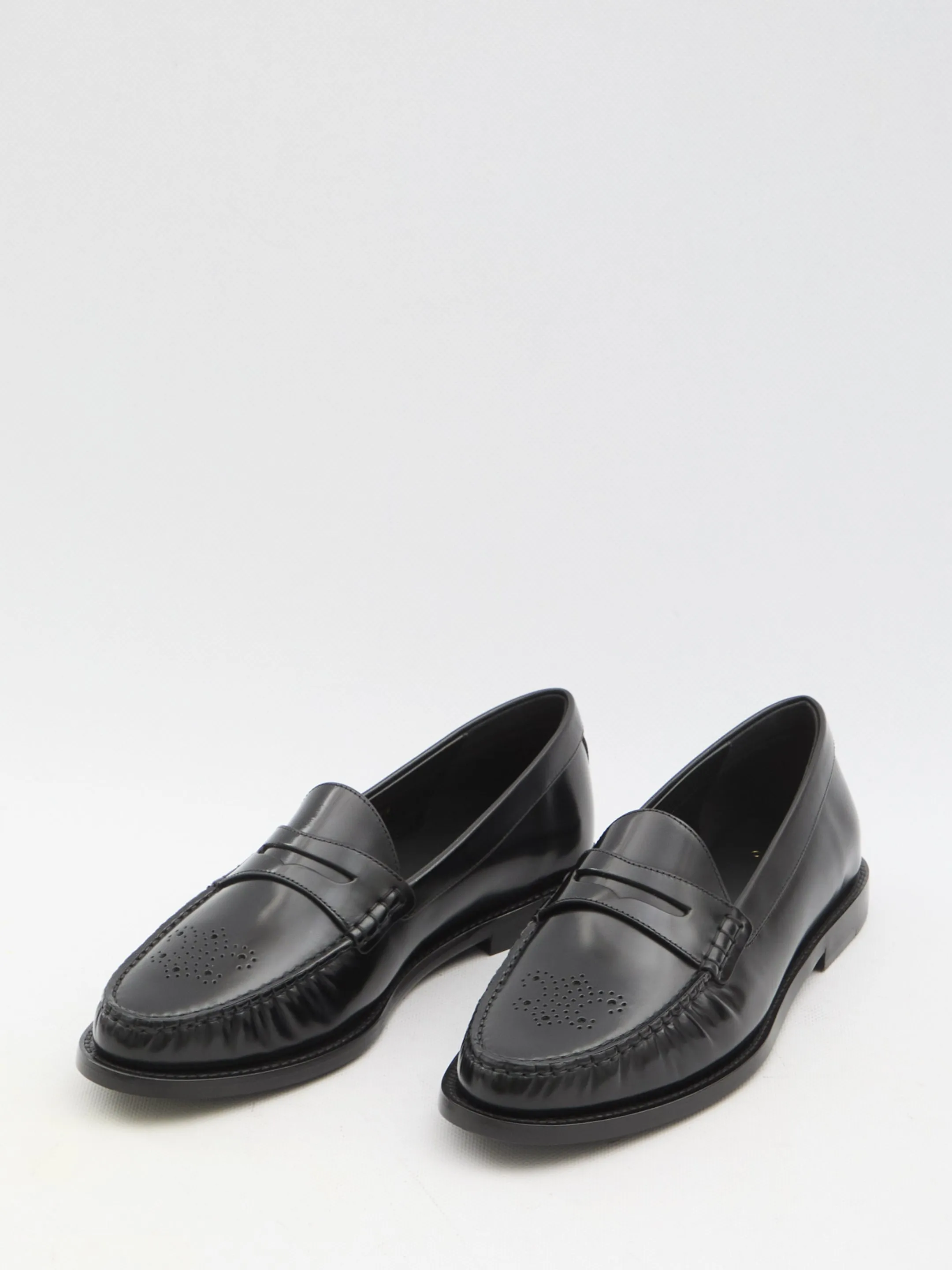 Celine Men's Leather Loafers In Black