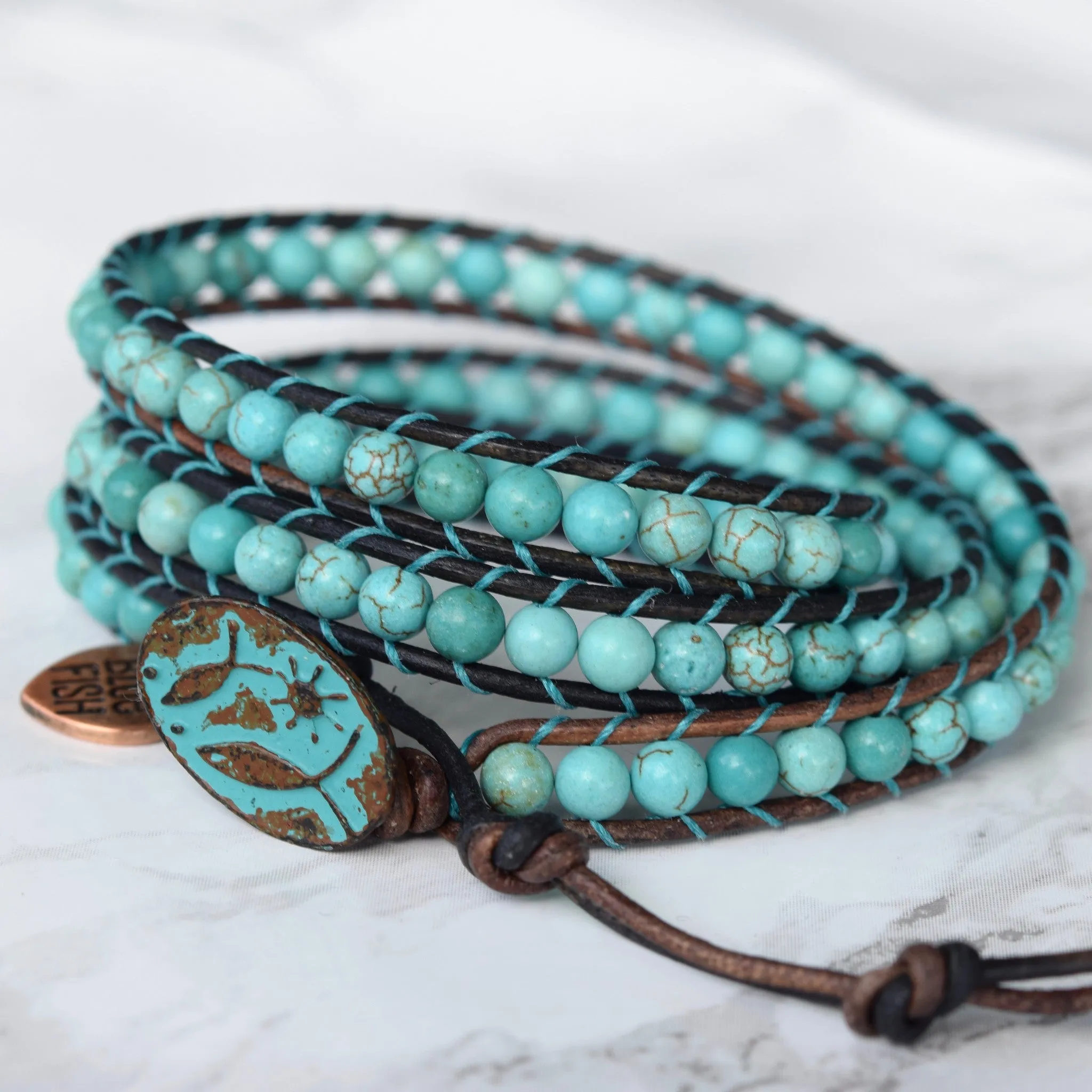 Classic Bohemian Turquoise Wrap Bracelet