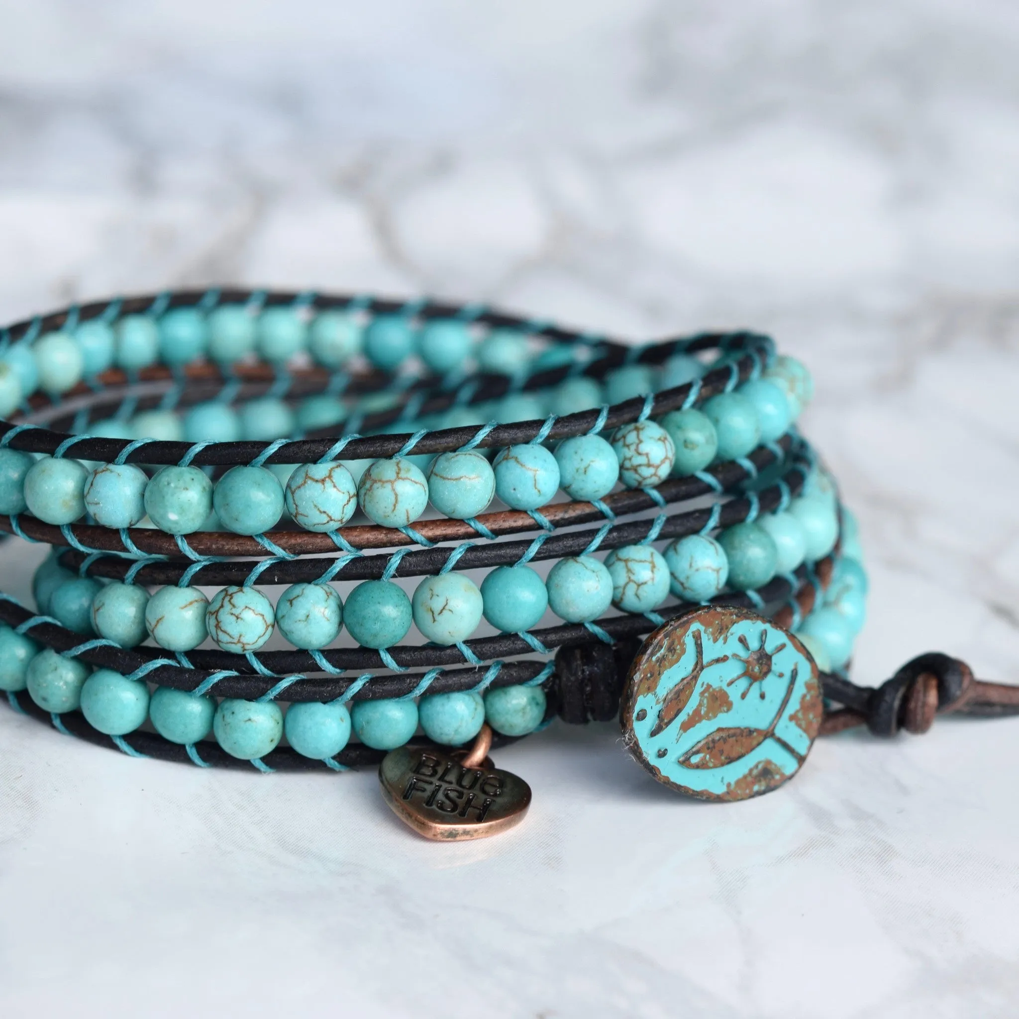 Classic Bohemian Turquoise Wrap Bracelet