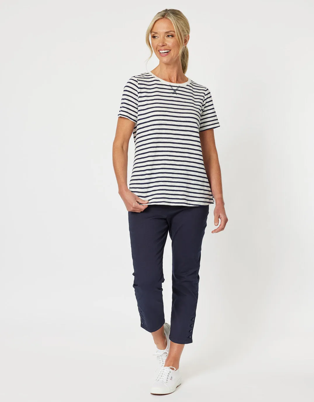 Classic Stripe Tee - Navy