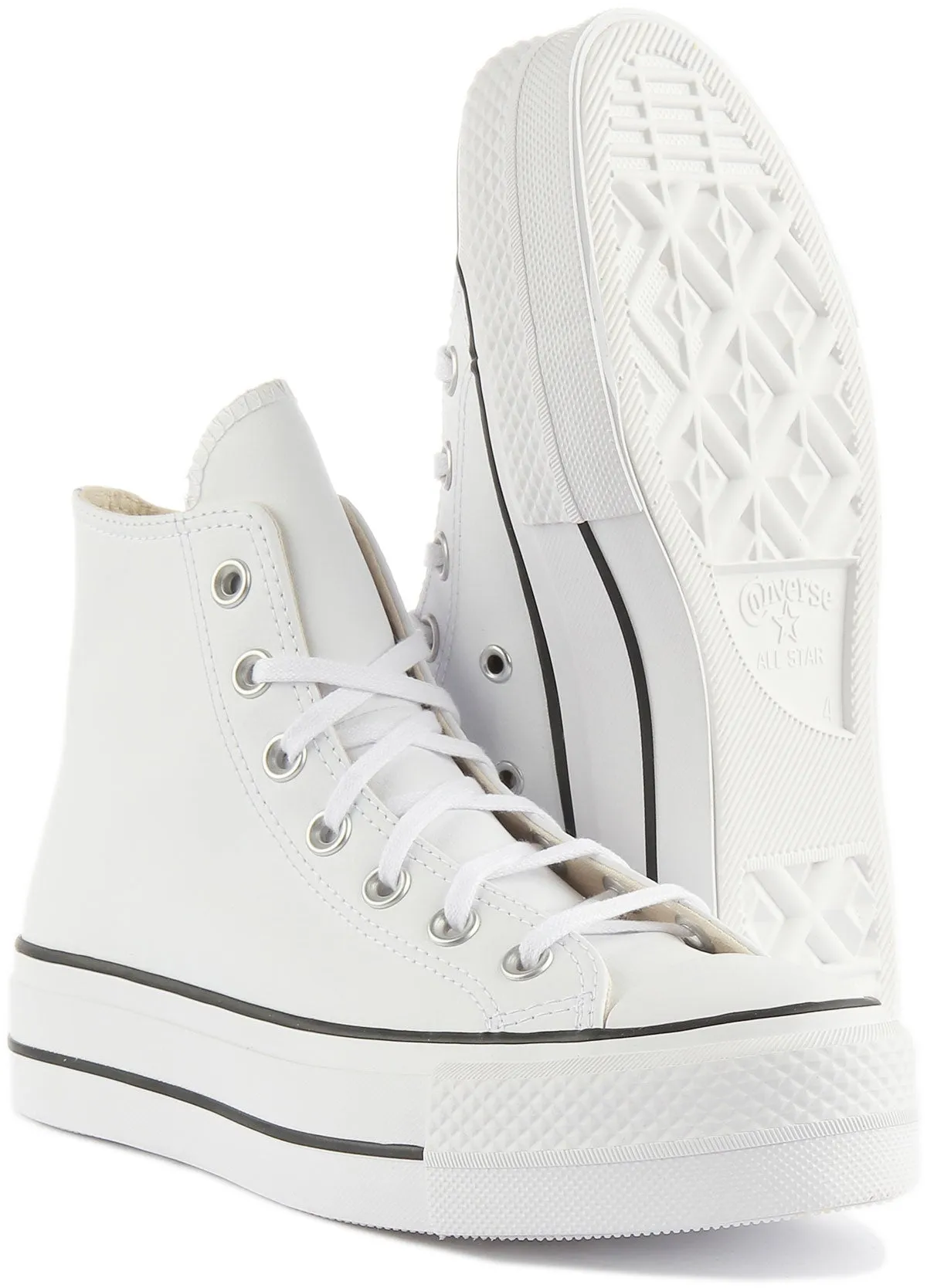 Converse All Star Lift 561676 In White Leather