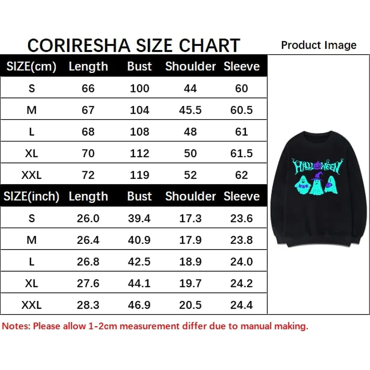 CORIRESHA Unisex Ghost Sweatshirts Crewneck Long Sleeves Casual Harajuku Halloween Pullovers