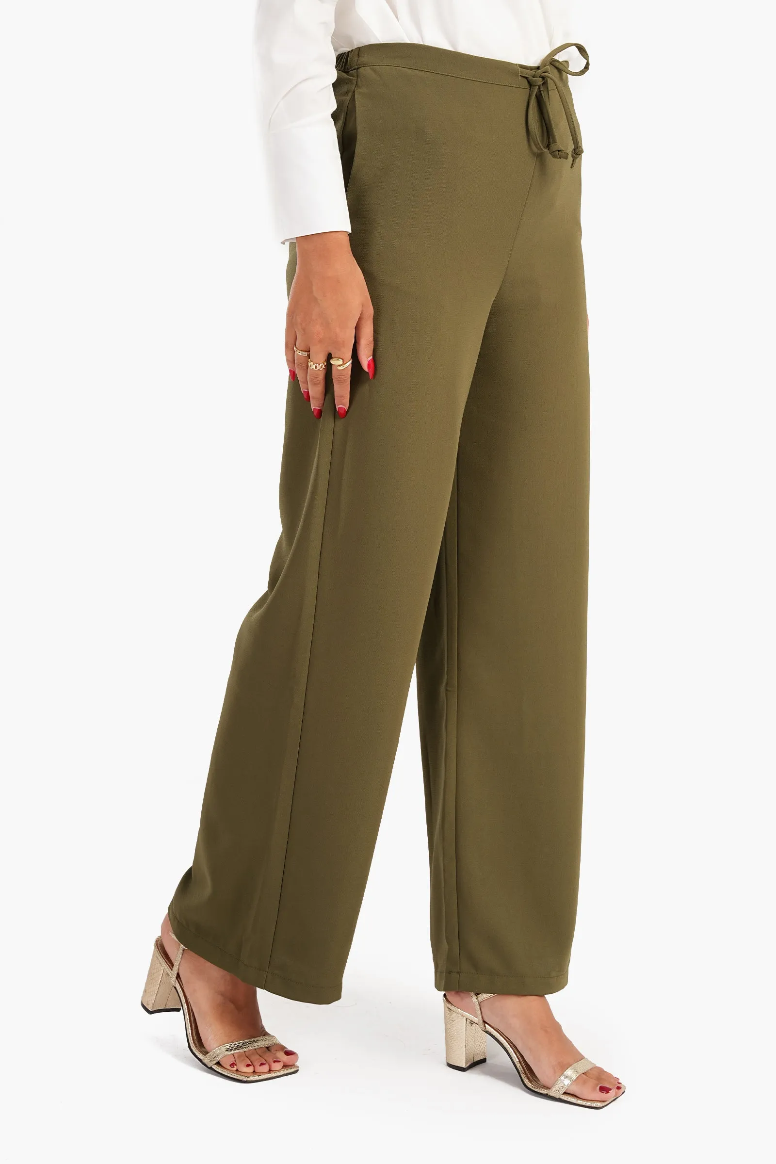 Crepe Straight Cut Pants