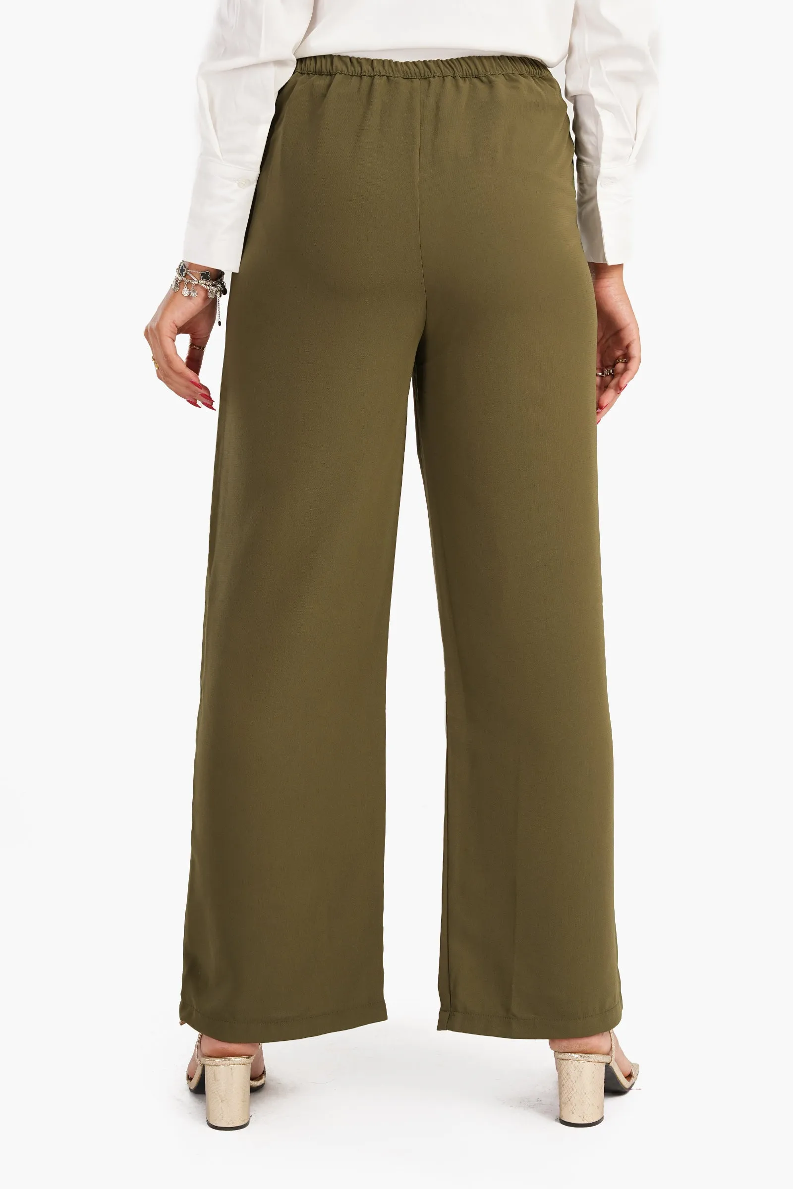 Crepe Straight Cut Pants