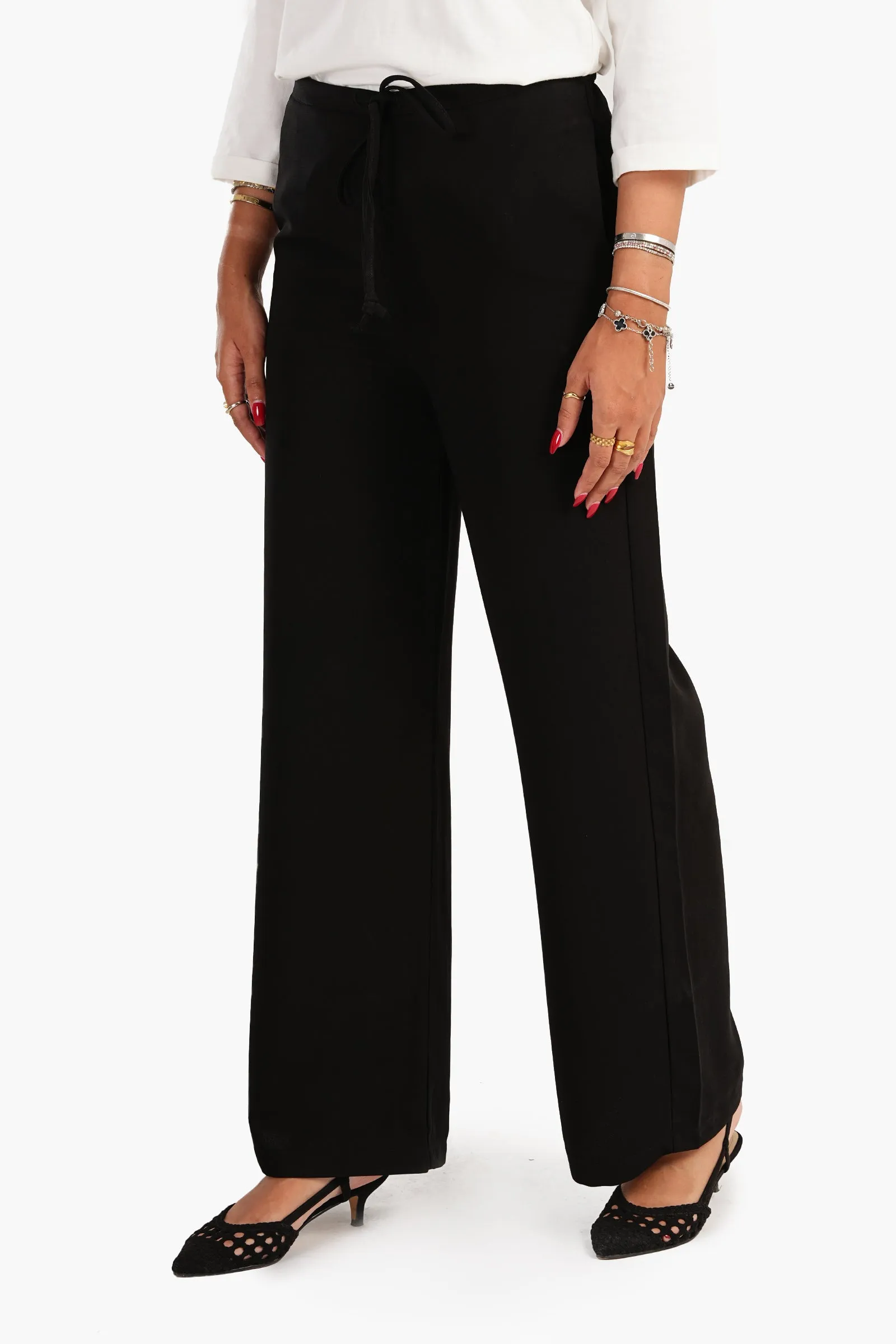 Crepe Straight Cut Pants