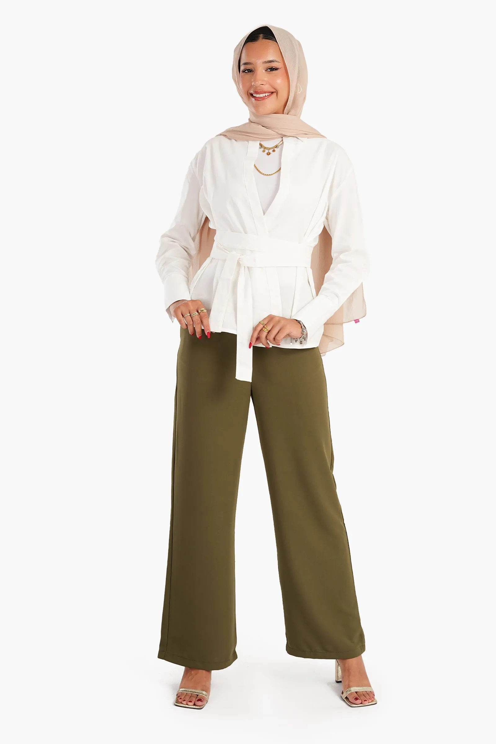 Crepe Straight Cut Pants