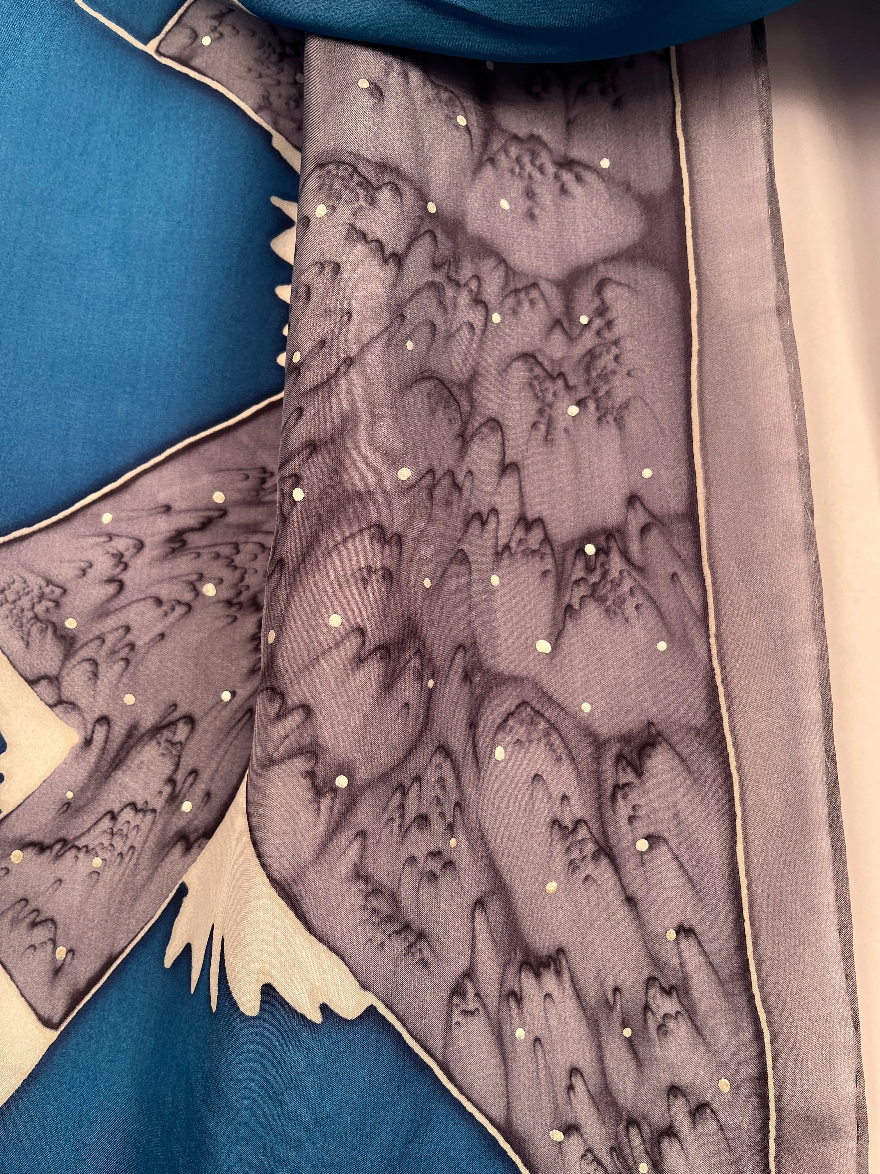 “Crown of Winter” - Hand-dyed Silk Scarf - $130