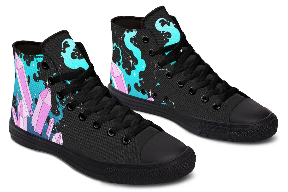 Crystal Sky High Tops - Classic Premium Canvas Shoes with Comfortable and Durable Soles