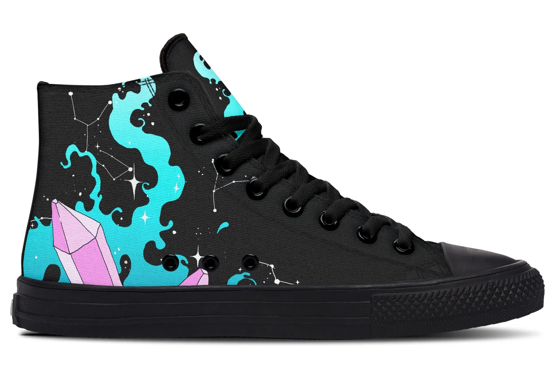 Crystal Sky High Tops - Classic Premium Canvas Shoes with Comfortable and Durable Soles