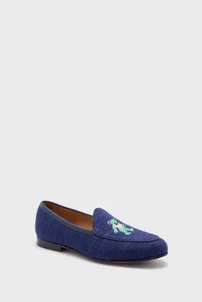 Dark Navy Dancing Bears Belgian Loafers