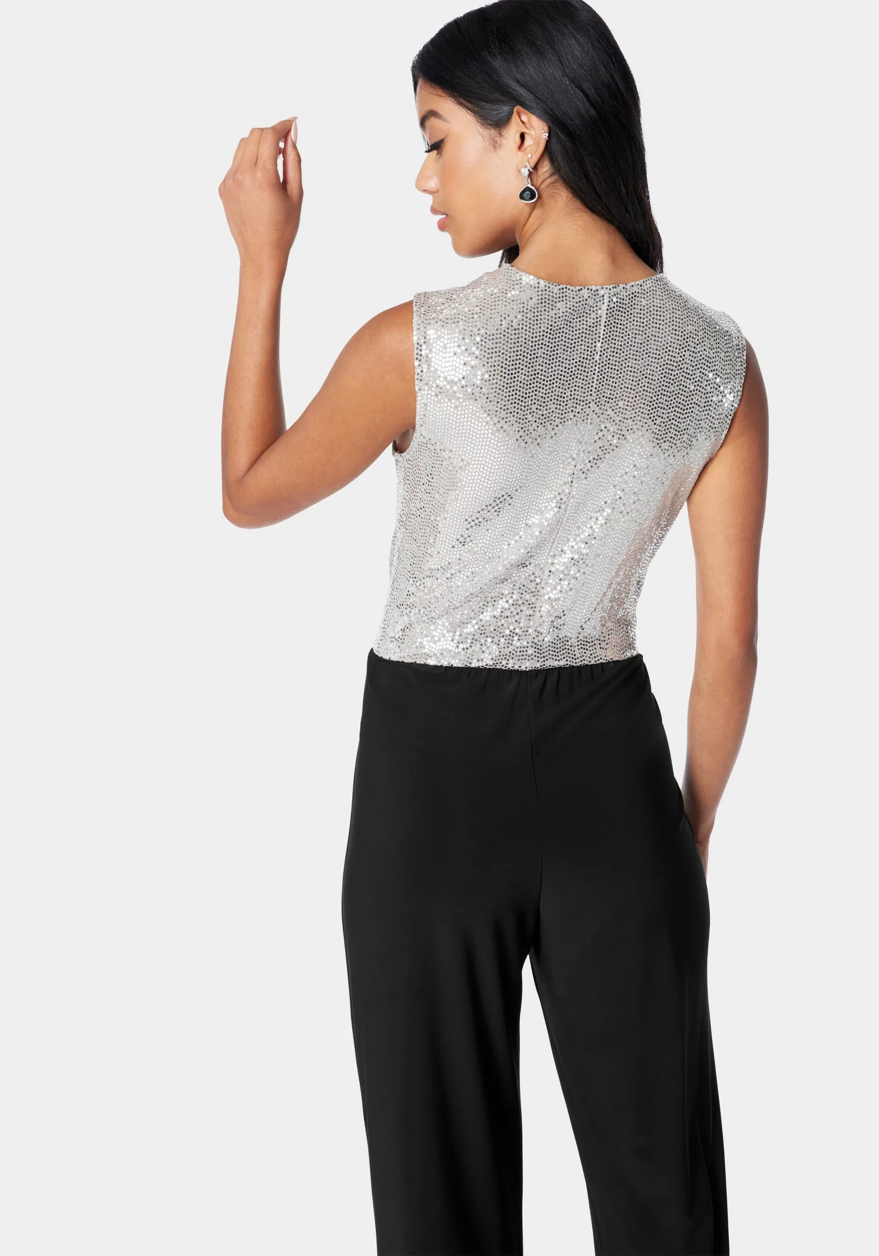 Disco Dot Wrap Tie Jumpsuit