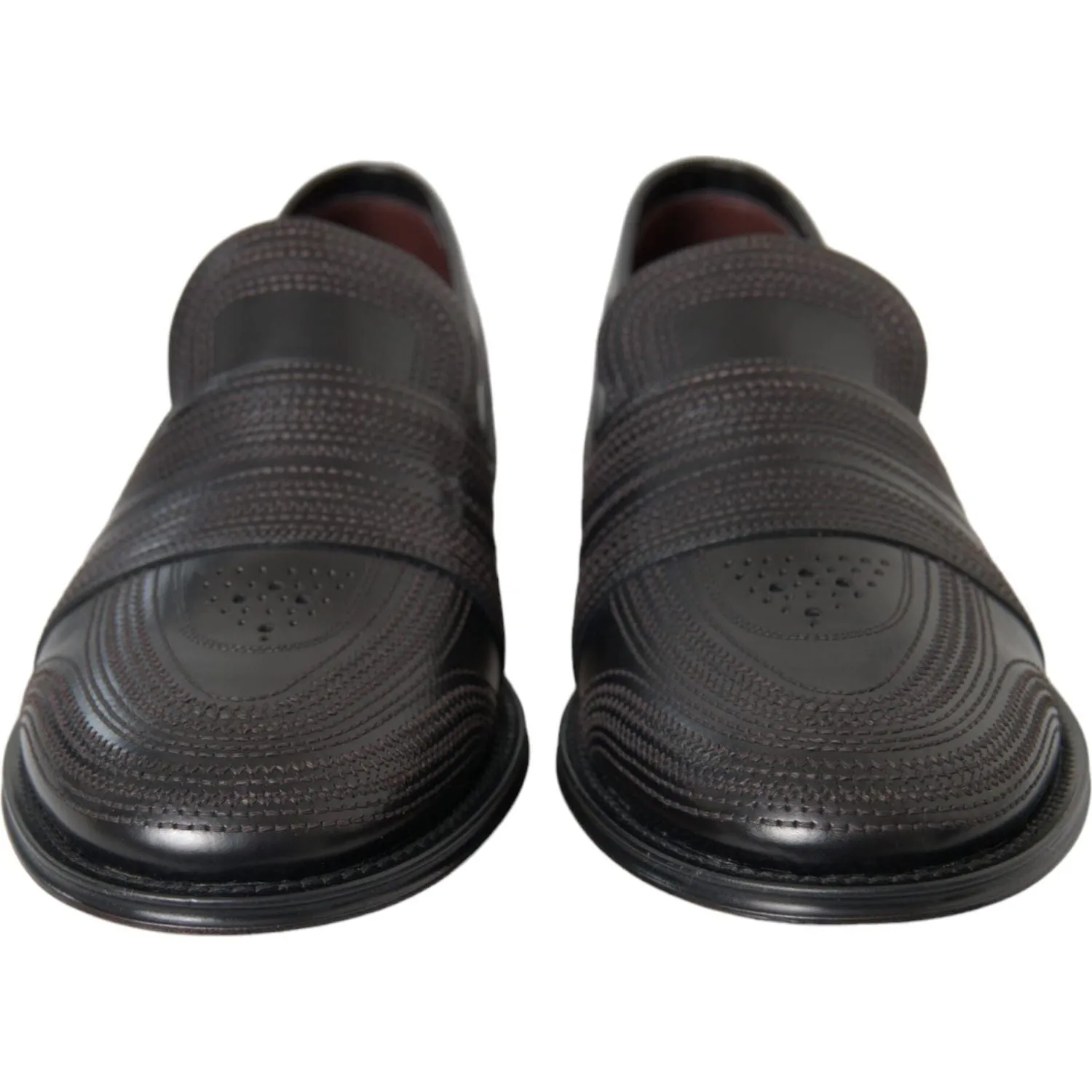 Dolce & Gabbana Black Brown Leather Loafer Men Dress Shoes