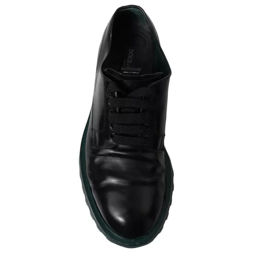 Dolce & Gabbana Black Leather Derby Formal Dress Shoes